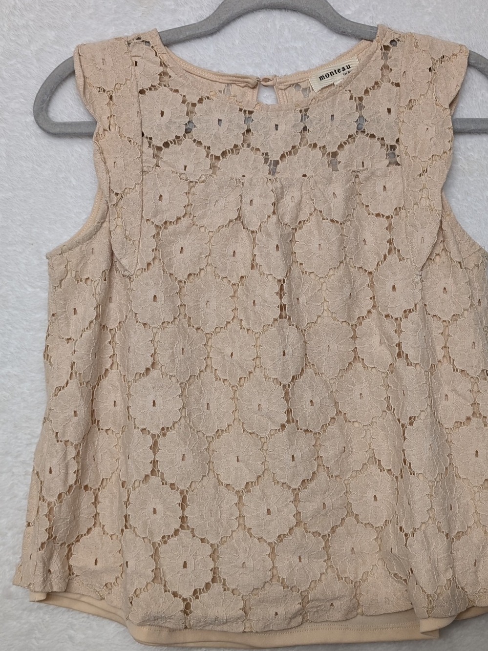 Monteau Girls' Lace Overlay Dress - Blush Pink